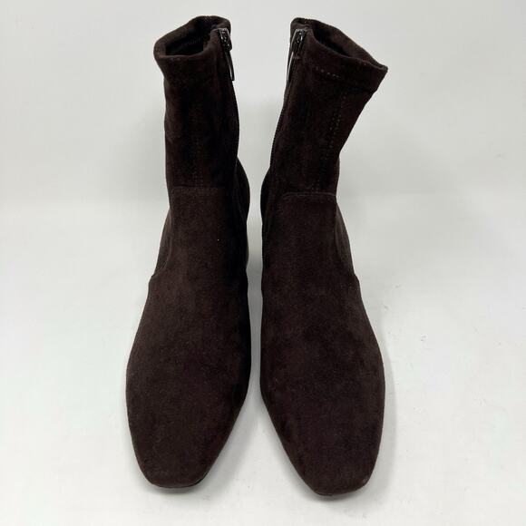 Silent D Anthropologie Maretolp Heeled Ankle Boots Booties Brown Suede EU 37 6.5 - Picture 5 of 13